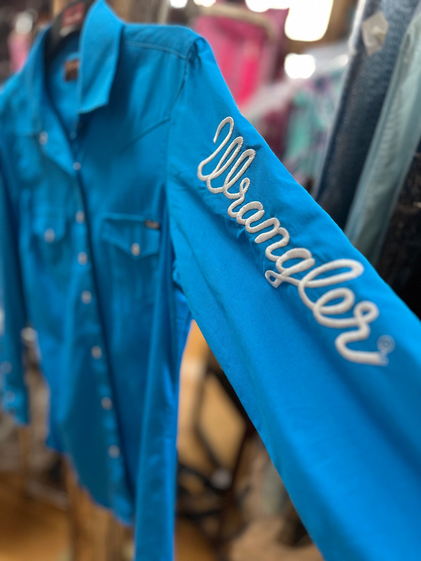 WRANGLER Women's logo Shirt BLUE