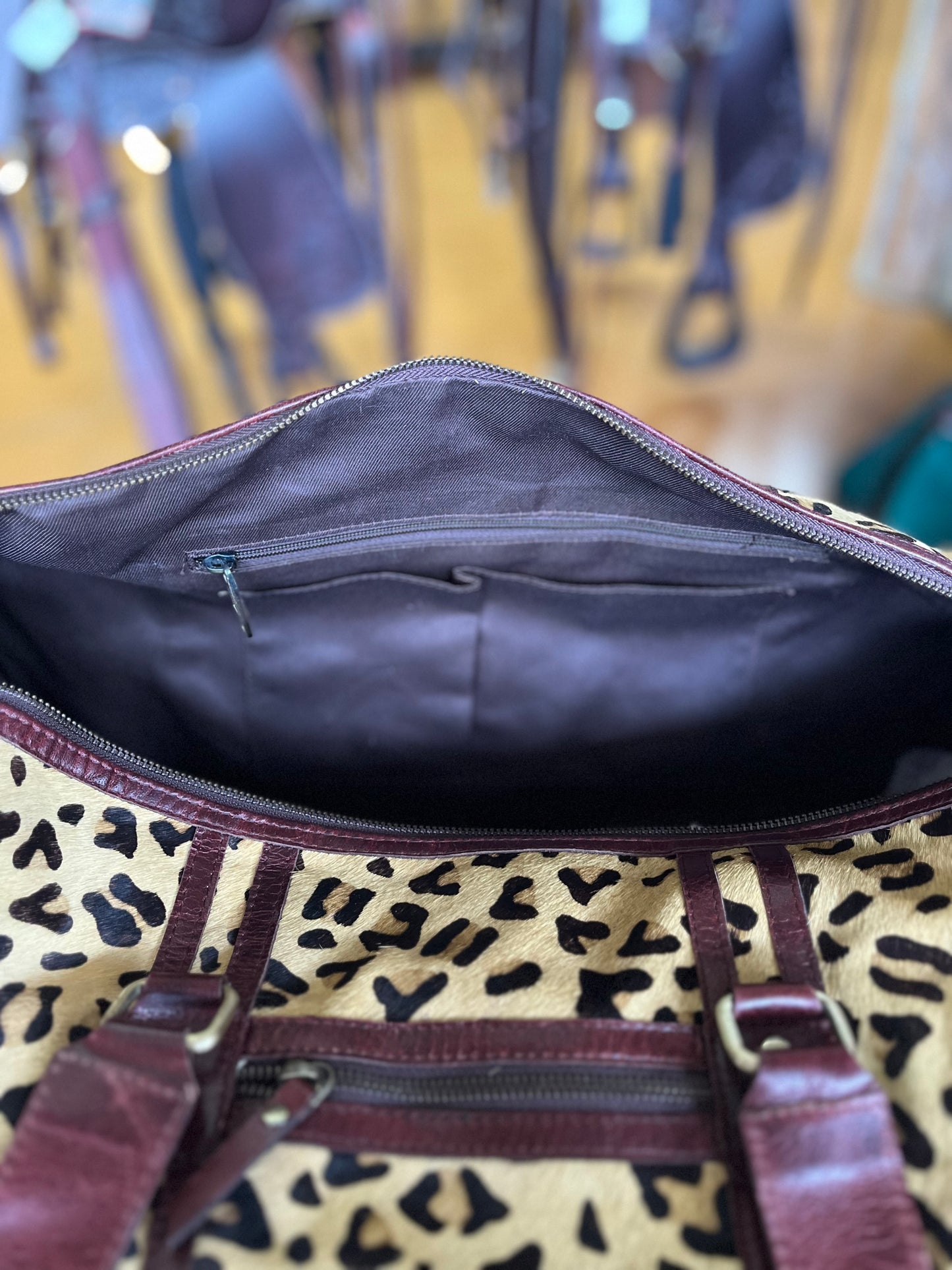 Leopard Print Weekender - Genuine Leather