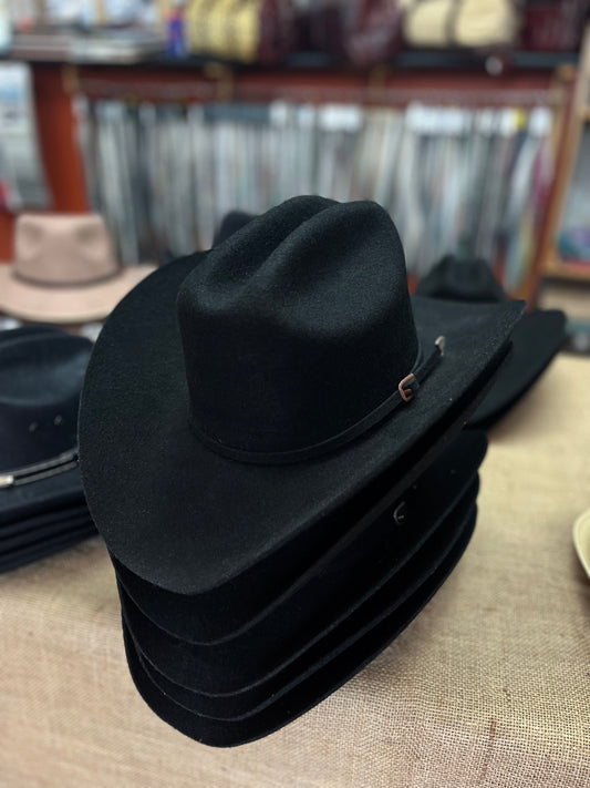 Felt Cattleman Taco Hat - Black