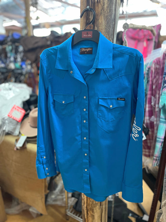 WRANGLER Women's logo Shirt BLUE