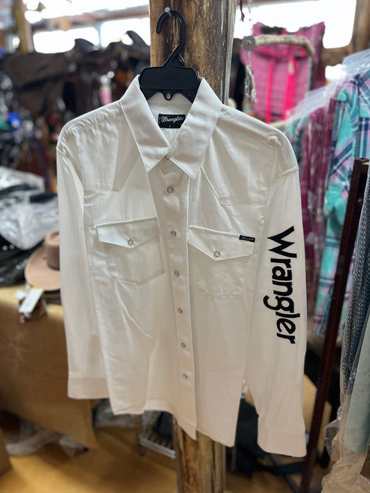 WRANGLER Mens Logo Shirt WHITE