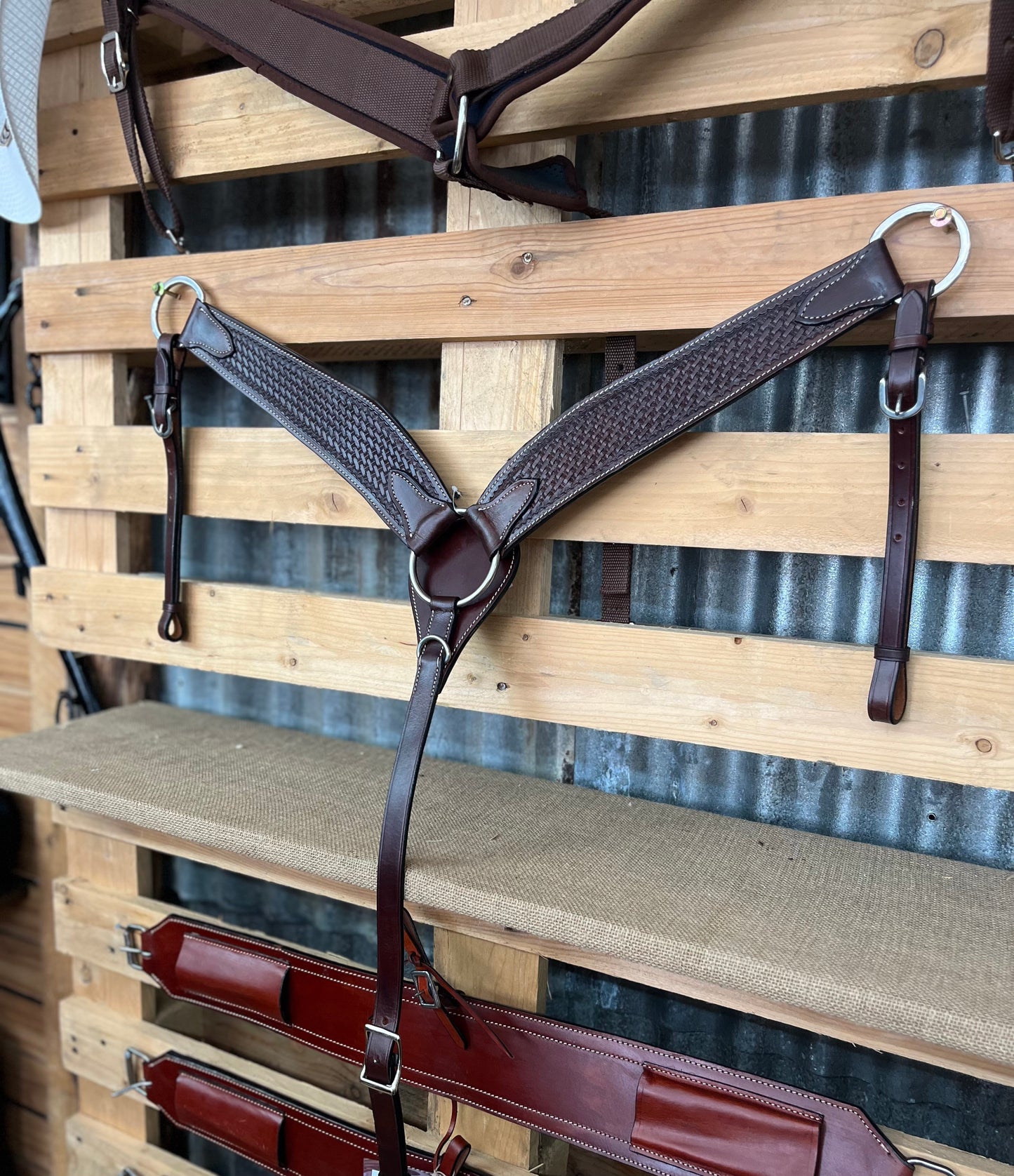 Breast Plate - Dark Brown Leather
